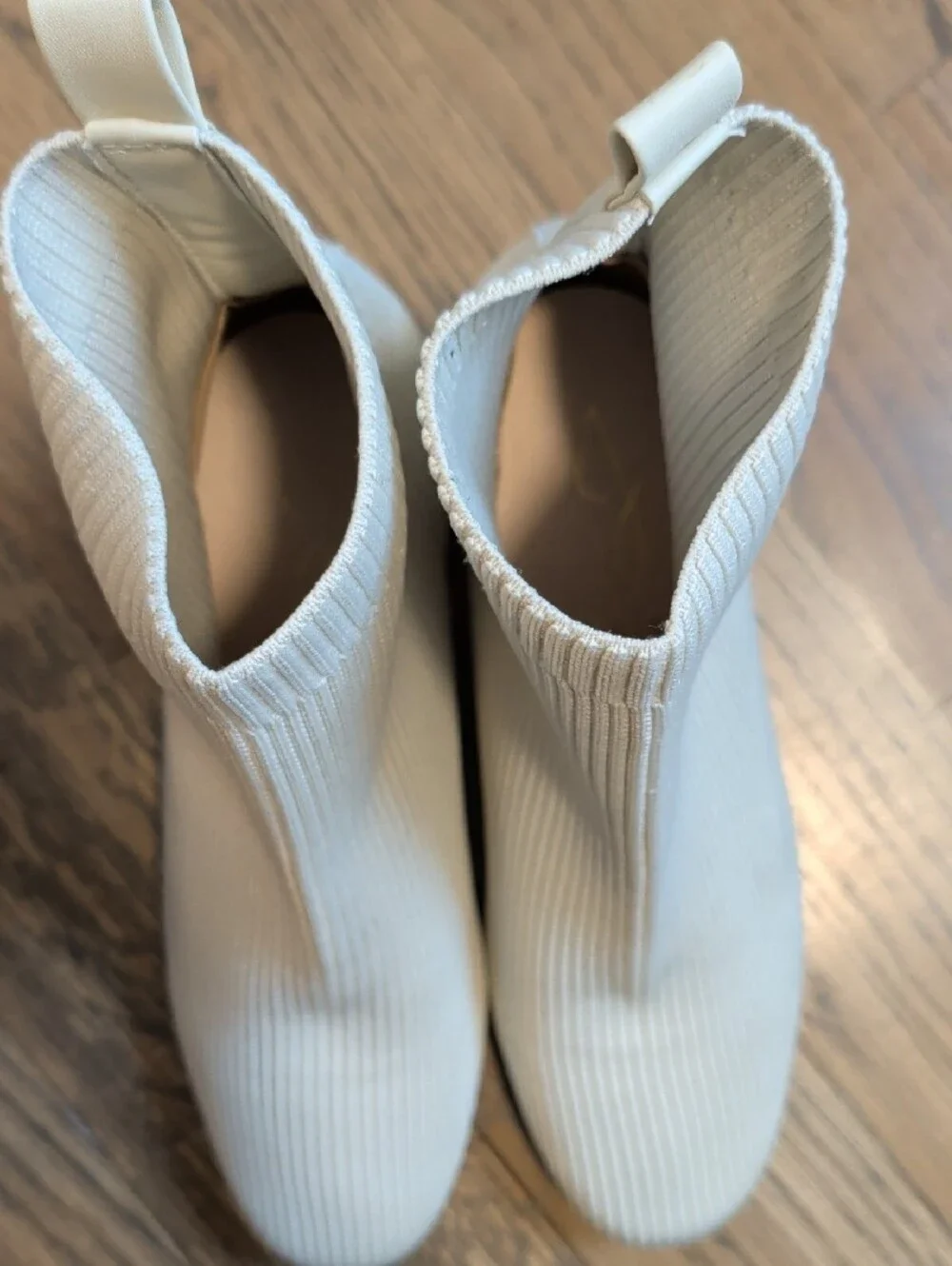 Joie Cream Knit Sock Ankle Boots
